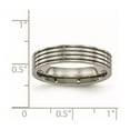 thumbnail image 2 of 5mm Titanium Polished Grooved Comfort Back Ring Size 10 Ring for Women, 2 of 2