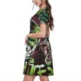 thumbnail image 2 of Rocae Big Bass Fish for Dresses Summer Casual Ruffle Short Sleeve Cute Crew Neck Flowy Dress with Pockets, 2 of 6