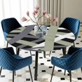 thumbnail image 5 of Elastic Fitted Round Tablecloth, Sage Green Black Geometric Waterproof Stretch Table Cover for 45"-54" Tables, Modern Art Abstract Grey Line Washable Outdoor Tablecloths for Patio, Picnic, Camping, 5 of 9