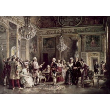 John Paul Jones & Benjamin Franklin at Louis XVIs Court Jean Leon Gerome Ferris (1863-1930American) Canvas Art - Jean Leon Gerome Ferris (18 x 24)