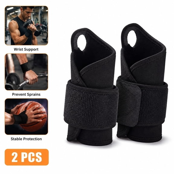 2 Pack Wrist Brace Support for Gym Workout, Mercerized Cloth Wrist Wrap for Tennis Badminton Basketball, Anti-Sprain Protector