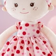 thumbnail image 2 of Soft Baby Doll for Girls First Baby Doll Sleeping Cuddle Buddy Doll Plush Rag Doll Wear Pink Polka Dot Dress 13", 2 of 11