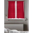 thumbnail image 5 of Pure Red Curtains 54 Inch Length, Sheer Curtains for Bedroom Living Room Window Simple Solid Color Rod Pocket Voile Drapes Kitchen Curtains Small Half Window 52"x54" 2 Panels, 5 of 7
