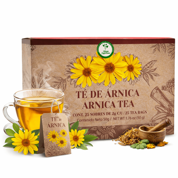 Arnica Tea – 100% Natural, Vegan, Hecho en México | 25 Tea Bags