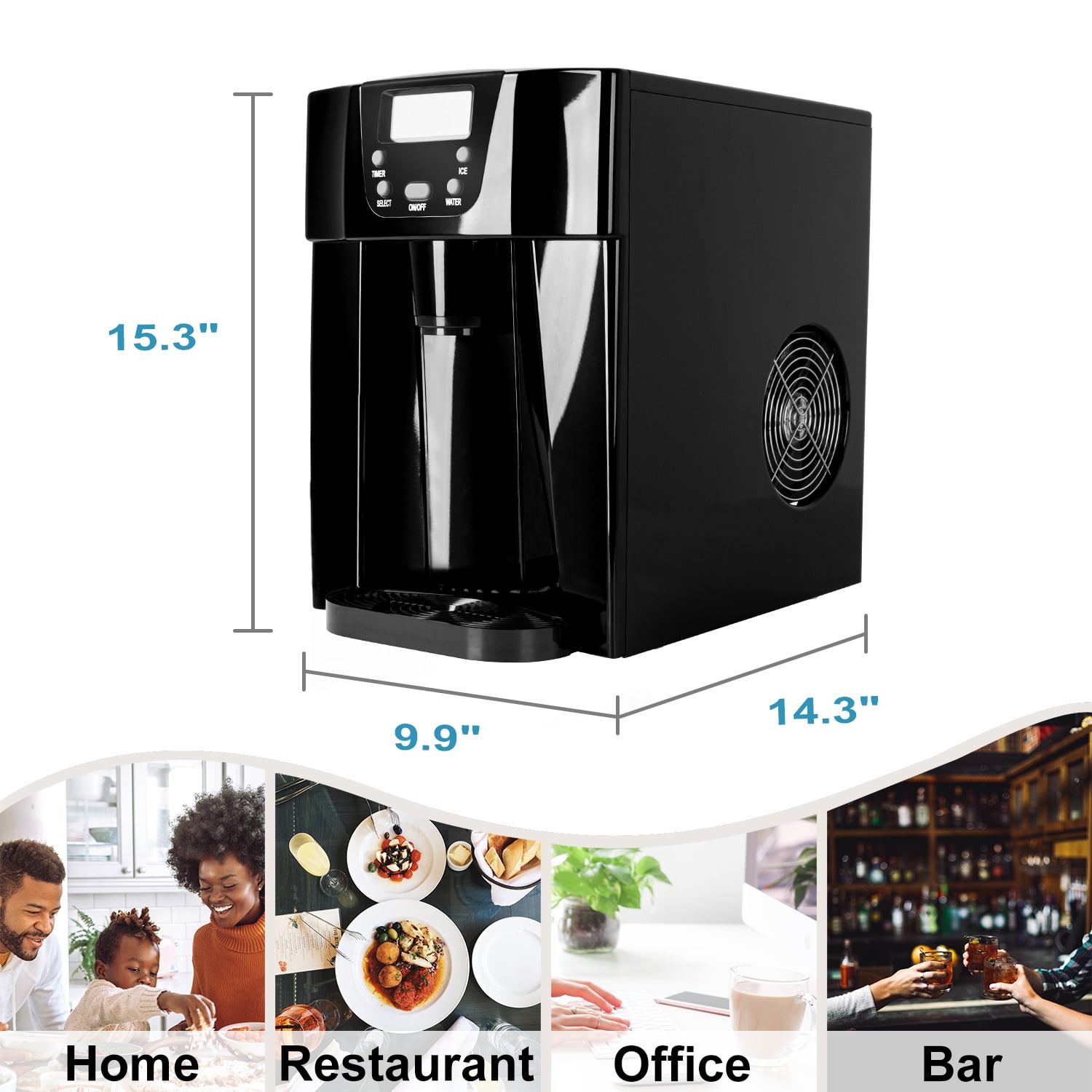 2 In 1 Ice Maker Water Dispenser Countertop 36Lbs/24H LCD Display Portable Red, Tabletop Water Ice Maker Machine with Scoop and 1.3 Pound Storage Basket 2 In 1 Ice Maker Water Dispenser Countertop 36Lbs/24H LCD Display Portable Red, Tabletop Water Ice Maker Machine with Scoop and 1.3 Pound Storage Basket