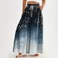 thumbnail image 2 of WTOBBY Women's Casual High Waisted Wide Leg Pants with Pockets Featuring Floral Print, Perfect for Everyday Comfort, Stylish Occasions and Effortless Summer Fashion ,Navy S, 2 of 5