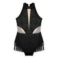 thumbnail image 5 of inlzdz Kids Girls Gymnastics Leotard Lyrical Dancewear Shiny Rhinestone Latin Jazz Ballet Dance Black 12, 5 of 7