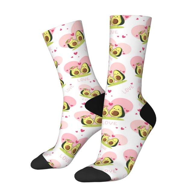 Fotbe Avocado Lovers Calcetas Largas con Estampado para Hombre y Mujer – Calcetas de Compresión Transpirables y Elásticas, Viajar y Uso Diario Talla 5-11