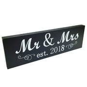 Mr & Mrs 2018 Sign Wood Sweetheart Table Wall Decoration for Wedding Anniversary Photo Props Party Banner