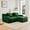 Green, variant on L-Shaped Teddy Fabric 2-Seat Boneless Sofa, No Assembly Required Curved Armrest, Streamlined Design Ergonomic Design, 32D High Density Sponge for Living Rooms Rest Areas Bedroom (Orange)