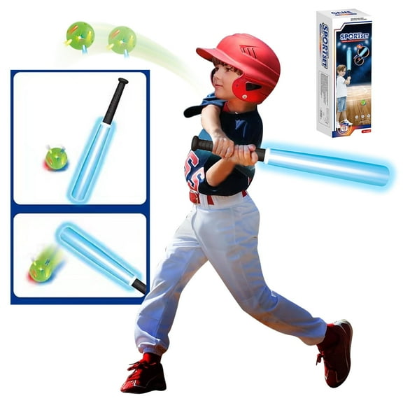 Light up Baseball Set Toys for Kids Toddlers 3-5-7, Light up Balls Set for Toddlers, Outdoor Toys Baseball Toys for Kids 3-5