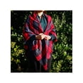 thumbnail image 5 of Women Plaid Lightweight Scarf Tartan Wrap Lattice Large Warm Cozy Blanket Soft Shawl Checked Winter Scarfs for Women - Red, 5 of 5
