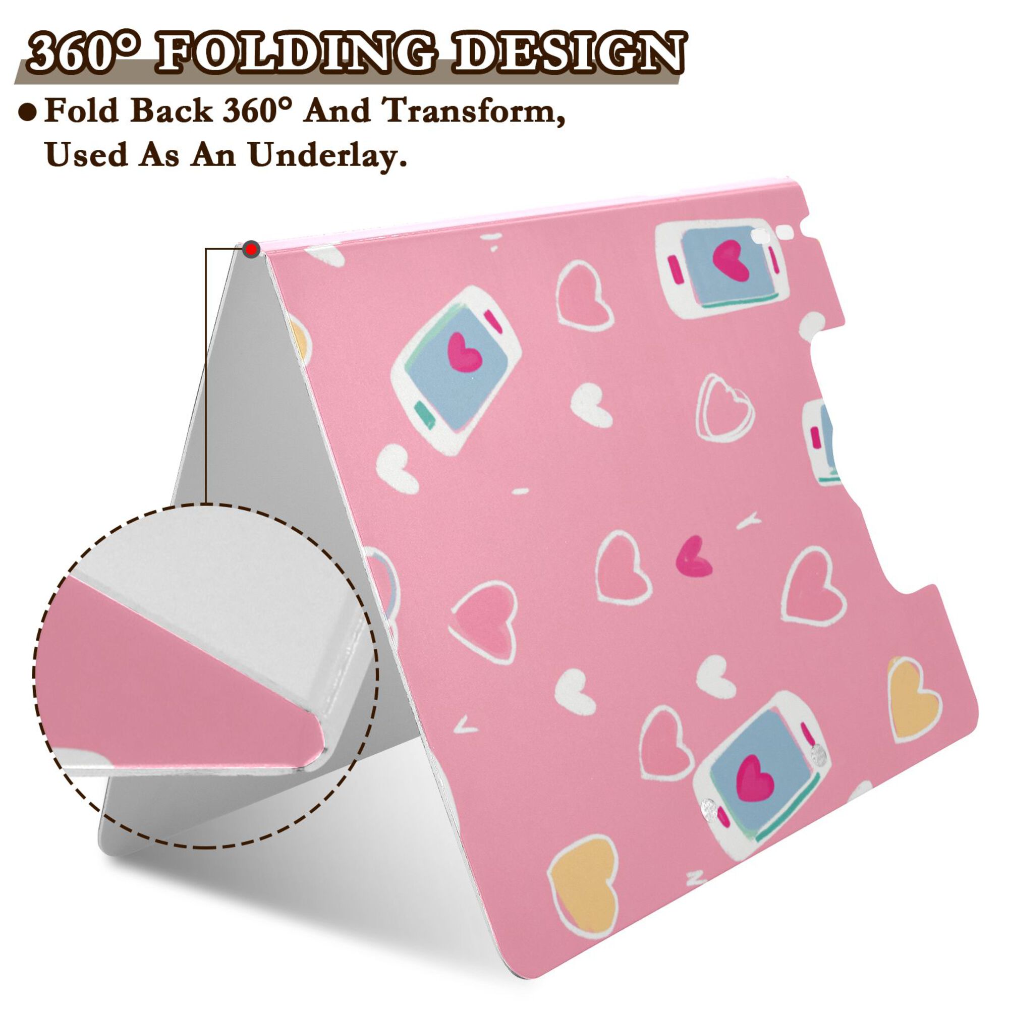 FORMRS A4 Clipboard Folder with Pen Holder Horizontal Foldable School Office Binder, Love Connection