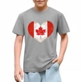 thumbnail image 5 of PIGOGI Boys Girls Maple Leaf Short Sleeve TShirt Relaxed Crewneck Casual Top Soft Breathable for Everyday Wear, 5 of 5