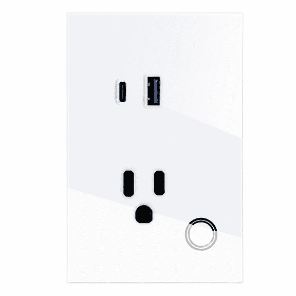 Melery US Smart Outlet - WIFI Tuya 15A 30W USB TYPE-C, Touch Control Wireless Remote Works with Smart Home Assistants