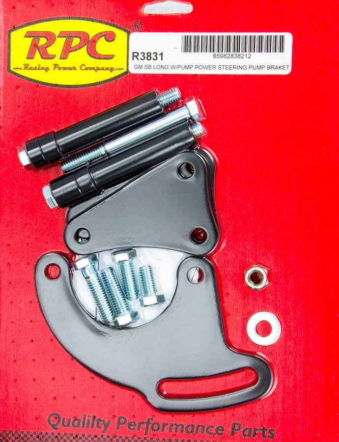 Racing Power Company R3831 Black Saginaw Power Steer Bracket