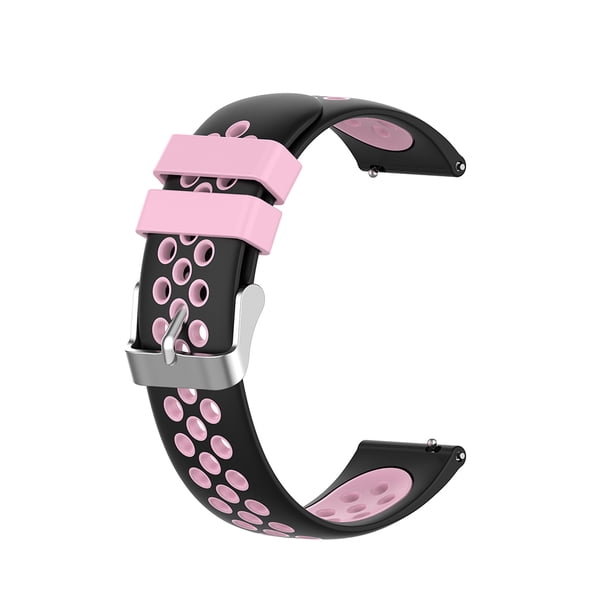 Silicona Deportes Correa transpirable Reemplazo de banda de reloj inteligente para Xiaomi Mi Watch, Negro Rosa 5.5-8.5 pulgadas 18 mm Yuarrent EL2325-05B