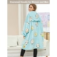 thumbnail image 3 of (2-Pack) THREE POODLE Wearable Blanket Hoodie, Oversized Sherpa Fleece Sweatshirt Blanket with Large Hood and Handy Pocket, A Cozy Gift for Couples & Best Friends, 3 of 8