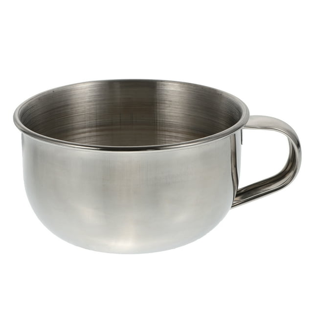 Miangastore 1 Pc Simple Design Men's Shaving Bowl Durable Stainless Steel Bowl (Silver)
