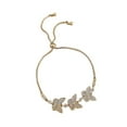 thumbnail image 2 of Ziurtnc Women Bracelet Butterfly Pendant Rhinestone Decor Adjustable Length Stainless Lightweight Tassel Lobster Clip Lady Wrist Chain Girlfriend Present, 2 of 8