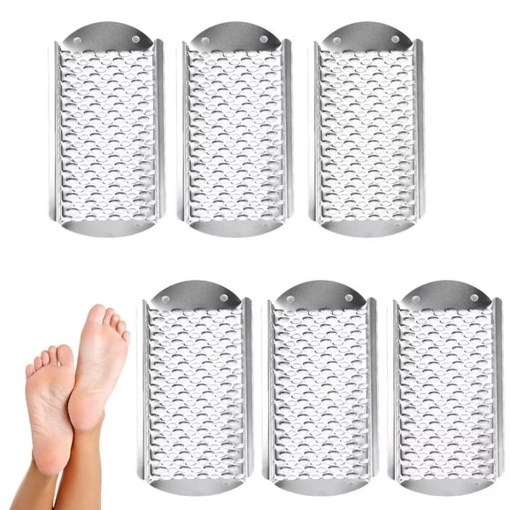6PCS Callus Remover Foot File Replacement Blades Pedicure Steel Scrubber Skin Care Tool For Removing Dead Skin Hard Skin Heel Callus Cutter Razor Refill Blades For Feet Care
