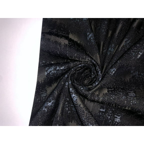 Brocade rich fabric black and grey jacquard with subtle metallic silver 58" wide BRO913[4]