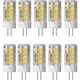 thumbnail image 1 of Bombillas LED G4 de 5 W (equivalente a halógena de 50 W) - Blanco cálido 3000 K, 500 lúmenes, CA 220-240 V, haz de 360°, no regulable, paquete de 10, 1 of 5