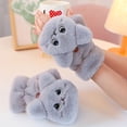thumbnail image 4 of Bmisegm Warm Gloves for Women Convertible Mitten Style Cat Accent Touchscreen Button Detail Cold Weather Gloves Grey One Size, 4 of 5
