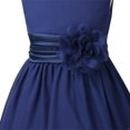 thumbnail image 4 of Manyakai Kids Sleeveless Flower Girl Dress V-Neck Ruched Chiffon Wedding Party Formal Ball Gown Navy Blue 4, 4 of 7