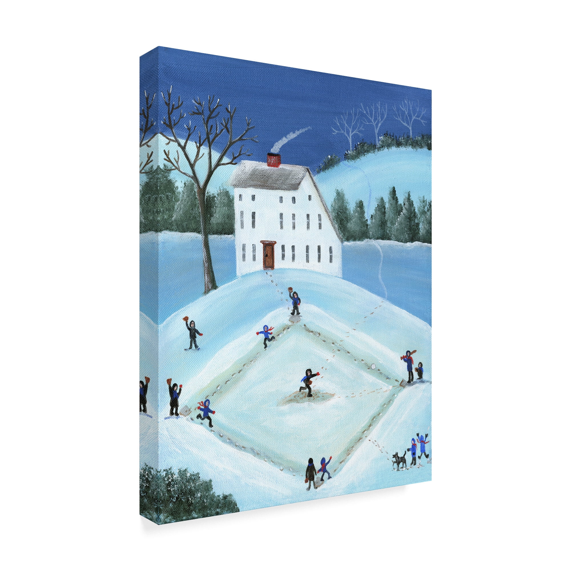 Trademark Fine Art 'Snow Ball Baseball' Canvas Art by Cheryl Bartley