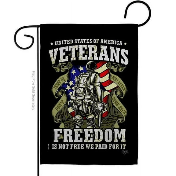 Breeze Decor G158621-BO 13 x 18.5 in. Veterans Freedom Garden Flag with Armed Forces Day Double-Sided Decorative Vertical House Decoration Banner Yard Gift