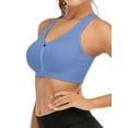 thumbnail image 4 of FUTATA Women's Front Zipper Sports Bra, Wireless Post-Op Bra Active Yoga Sports Bra For Gym Workout Running With Removable Pads, Available In Ten Colors S-2XL, 4 of 8