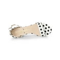 thumbnail image 4 of BLISSFUL STEP Women's Shoes Printed Chunky Heels Open Toe Ankle Strap Sandals White 8.5, 4 of 7
