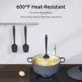 thumbnail image 3 of ULonbiaci Taste Silicone Spoon Spatula Set, 600oF High Heat Resistant BPALonbiaci Free Flexible Rubber Scraper, Cooking Mixing Baking Kitchen Utensils Set of 3 (Black), 3 of 7