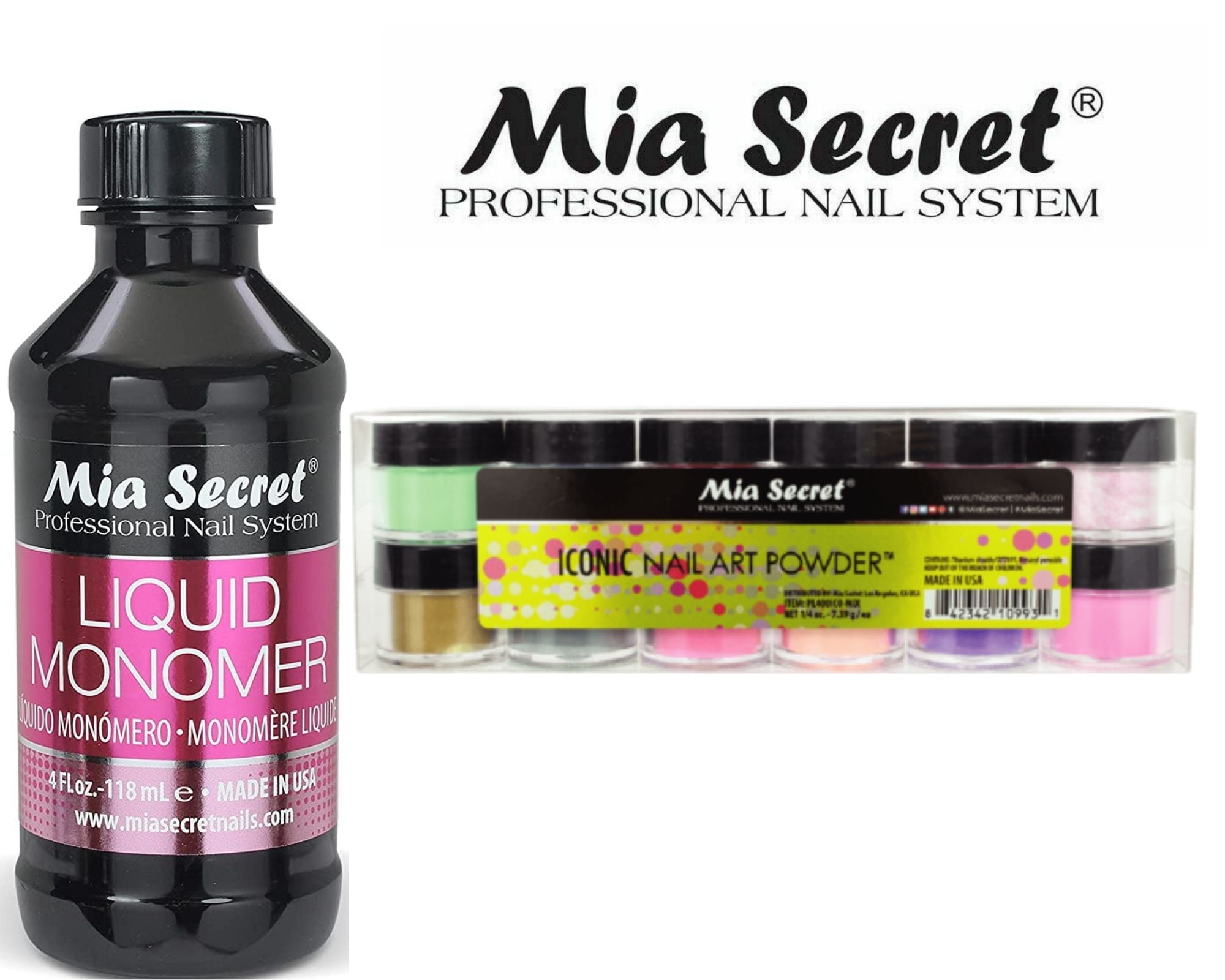 Mia Secret - Monomer 4 oz + Iconic 12 Colors Set
