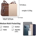 thumbnail image 4 of Ailongcity Waterproof PU Leather Crossbody Satchel Bag, Brown, 4 of 5