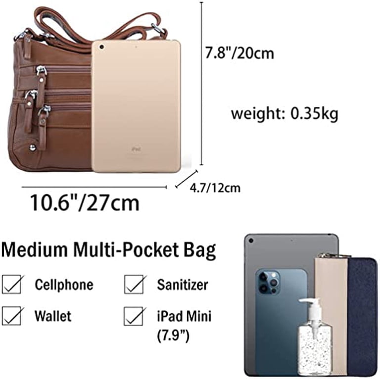Ailongcity Waterproof Crossbody Satchel Bag, Brown photo 4