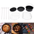 thumbnail image 1 of ACCESSOIRES DE FRYER SILICONE SET 304 Cates à gâteau en acier inoxydable Pan Pan à brochet Rack-Grill Rack avec tapis de silicone pour Fryers de 8 pouces, 1 of 7