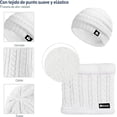 thumbnail image 3 of Juego de Gorro, Bufanda y Guantes de Invierno Bluelander, a Prueba de Viento, Blanco, 3 of 4