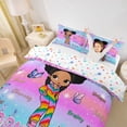 thumbnail image 2 of Castle Fairy Vibrant Rainbow Girl Duvet Cover King,Cartoon Butterfly King Bedding,Multi Tone Pink Purple,1 Duvet Cover and 2 Pillowcases, 2 of 6