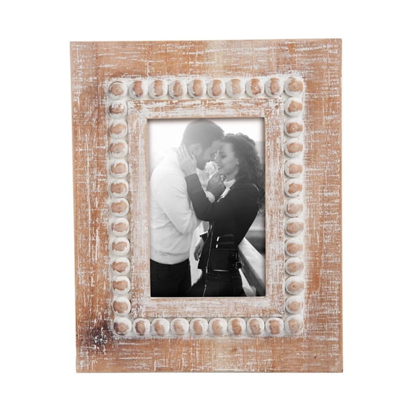Foreside Home & Garden 4 x 6 Inch Whitewash Wood Picture Frame – Rustic Decorative Frame