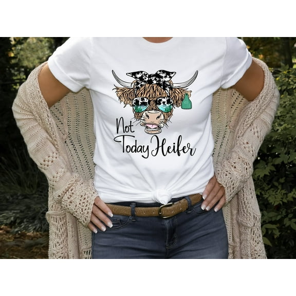 Fukika Not Today Heifer, Highland Cow Sweatshirt, Highland Cow Crewneck, Western Sweatshirt, Cow Crewneck ,Cow Gift For Her,Farmer gift