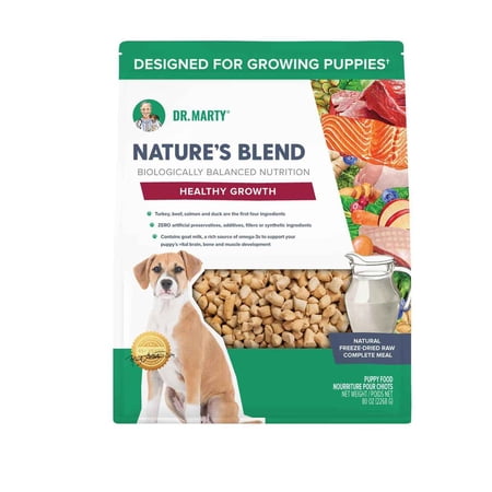 Dr. Marty Nature's Blend Healthy Growth Freeze Dried Raw Food for Puppies, 80-oz