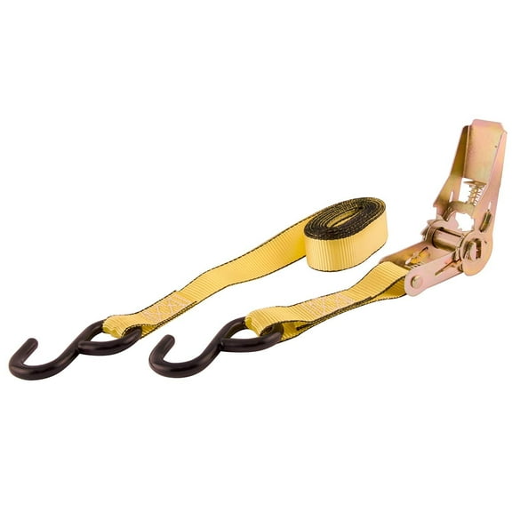 Erickson 01411 Yellow 1" x 10' Ratcheting Tie-Down Strap, Pack of 4
