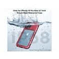thumbnail image 2 of iPhone 13 Pro Max 6.7 inch Waterproof Metal Case - Built-in [Screen Protector][15FT Military Grade Shockproof][IP68 Water Proof], Full Body Aluminum Protective Dropproof Cover Red, 2 of 7