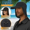 thumbnail image 3 of EINSKEY Baseball Cap with Neck Flap for Men, Waterproof Packable Sun Hat with Neck Cover (Black), 3 of 7