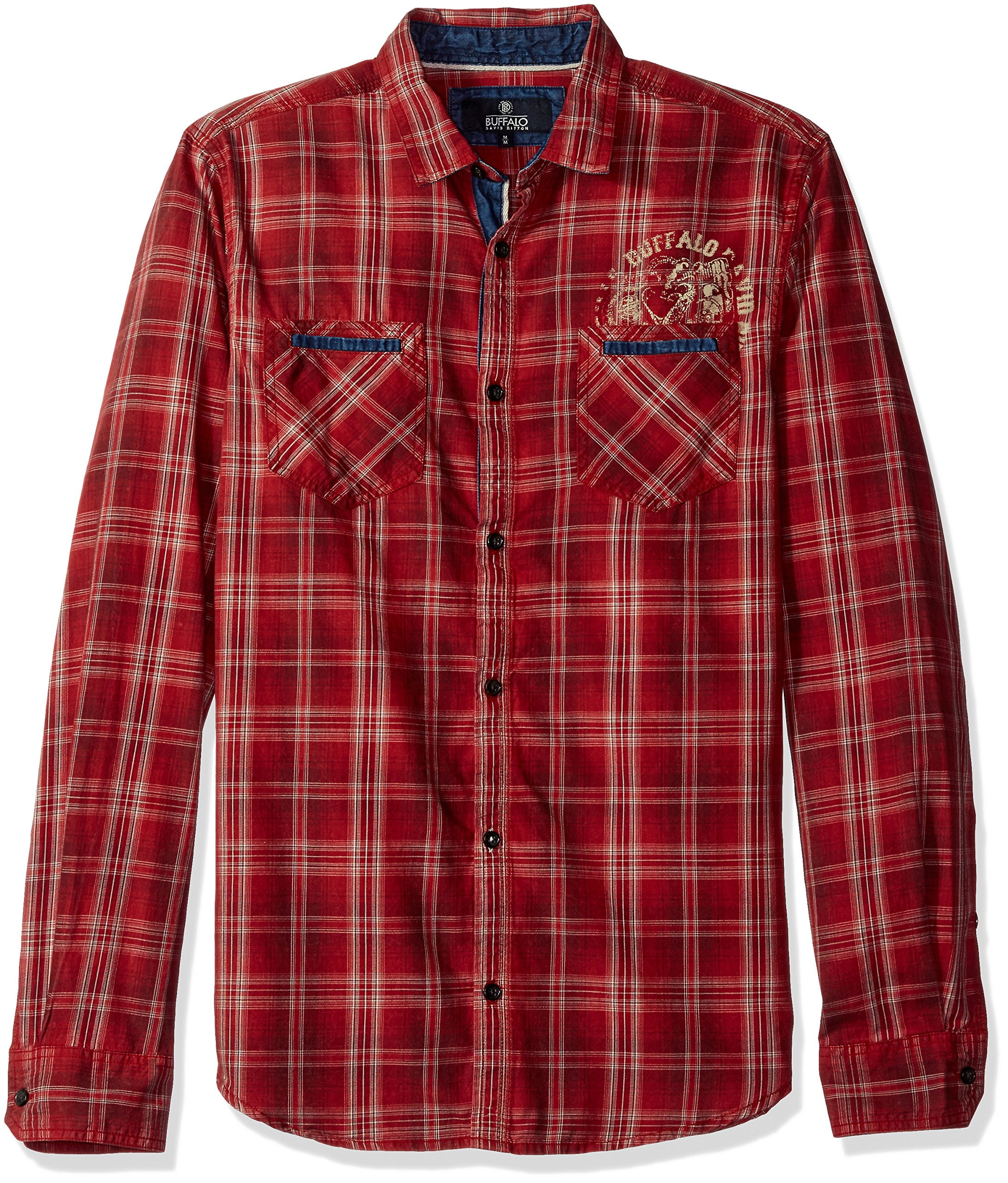 Buffalo David Bitton Mens Sifaro Long Sleeve Fashion Woven Shirt