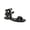 Black Smooth, variant on Womens Monaaco Strappy Faux Leather Gladiator Sandals