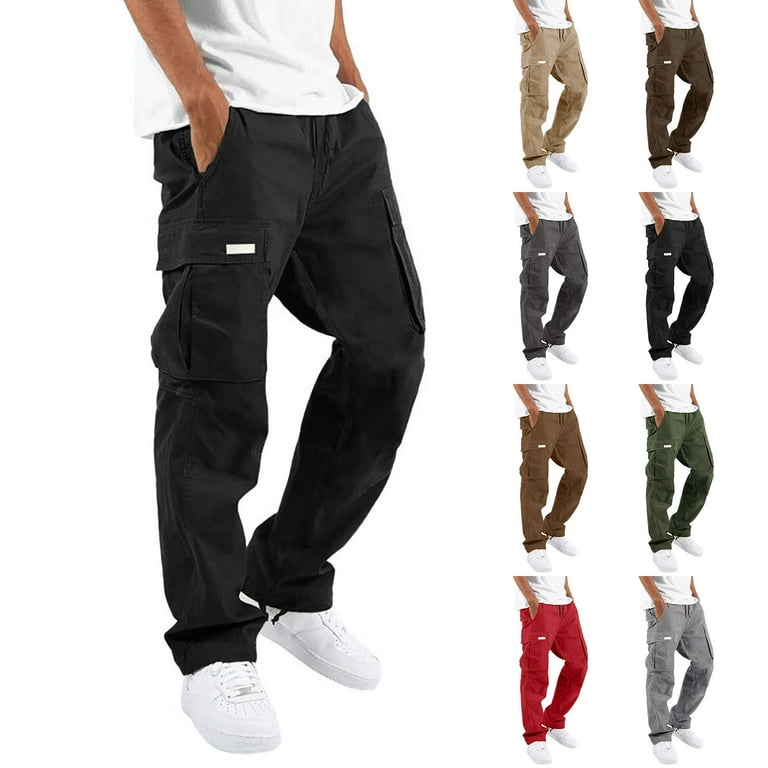WonderWiz Men's Heavyweight Fleece Cargo Sweatpants Baggy