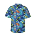 thumbnail image 3 of Daiia Hawaiian Style Hawaiian Shirt for Men Gentle Cotton Regular Short Sleeve Casual-Large, 3 of 9